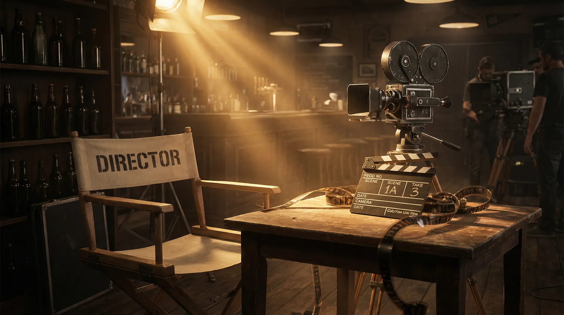 电影拍摄幕后场景 - 导演椅与场记板 草榴视频 幕后故事